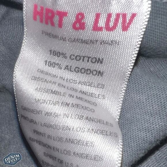 HRT & LUV “Rock N’ Roll” Graphic T-Shirt/Tee | Vintage Grey Wash/Red - Picture 6 of 7